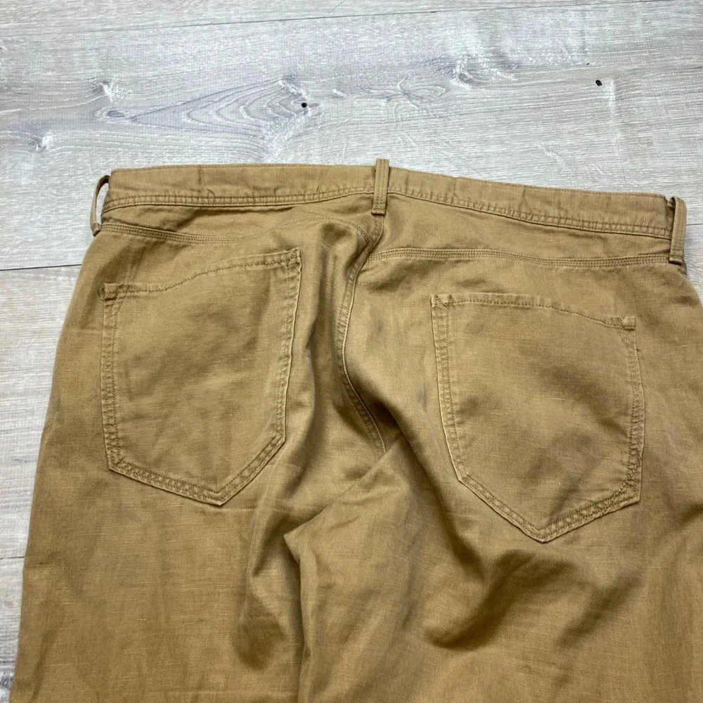 Banana Republic Pants Mens 35x30 Brown Cotton Linen Straight Fit Casual Summer